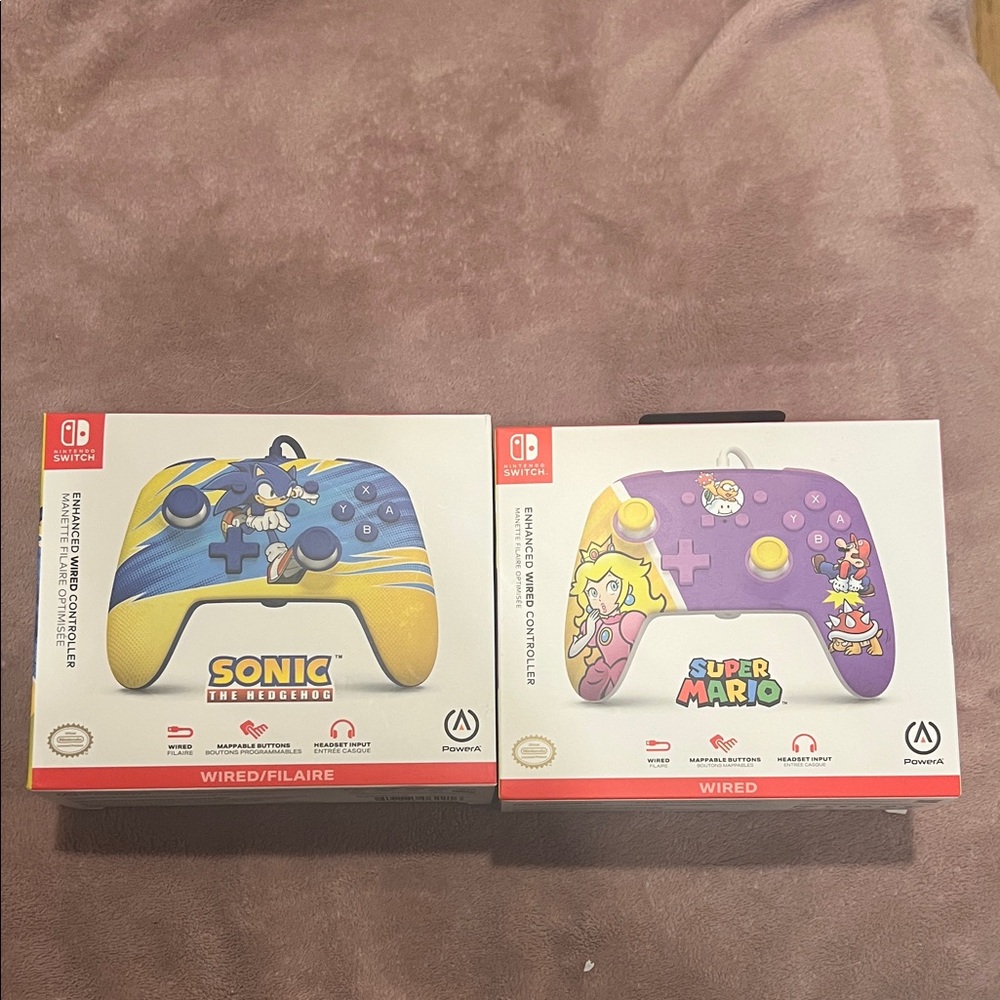 Nintendo Switch Enhanced Wired Controller’s - Sonic and Super Mario Edition
